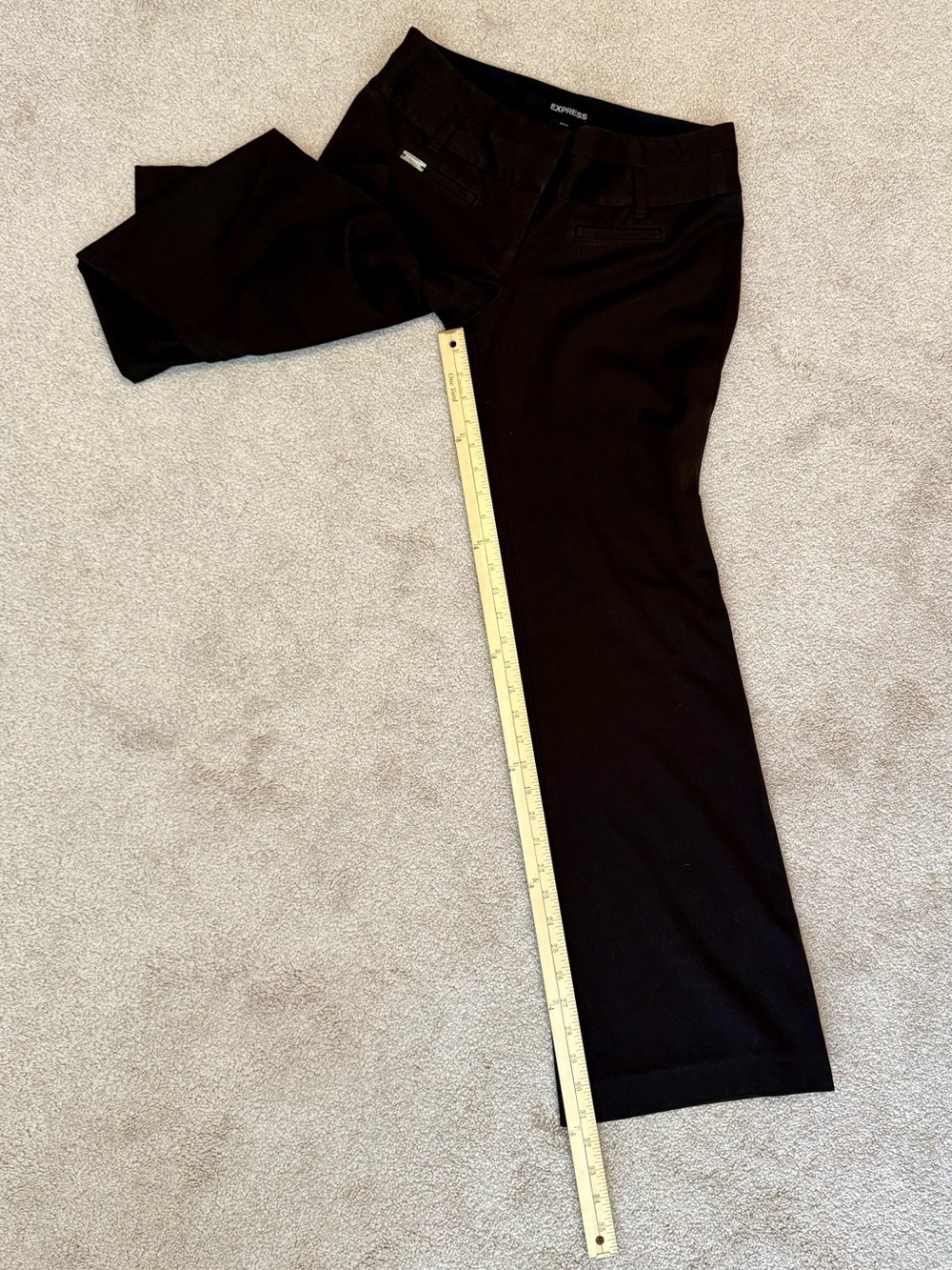 Vintage Express Editor Flare Pants Trousers Women’s Size 6R Chocolate Mid Rise - Picture 6 of 12